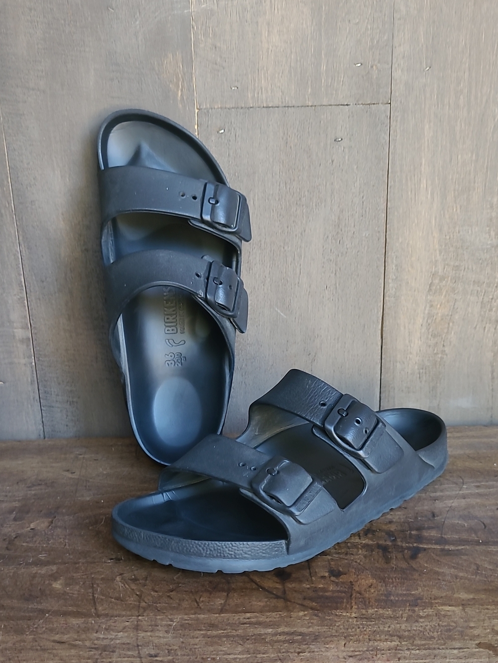 Birkenstock EVA Rubber Arizona Sandal Women's sz 36/5US Black Slip On Sandals
